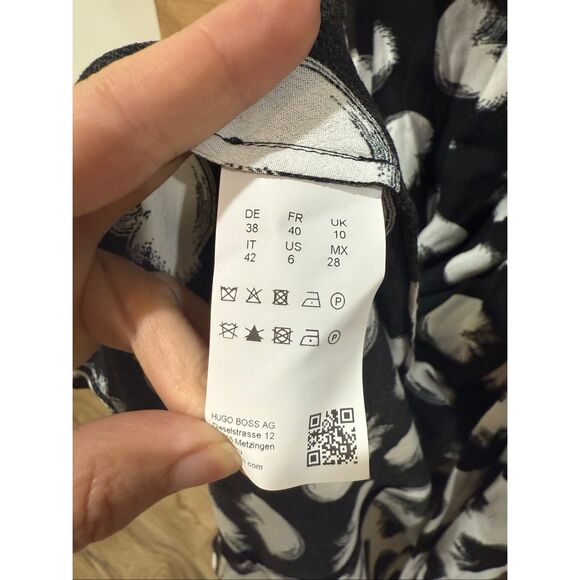 BOSS Danotta Reverse Print Dress in black and white size 6 - Picture 6 of 10